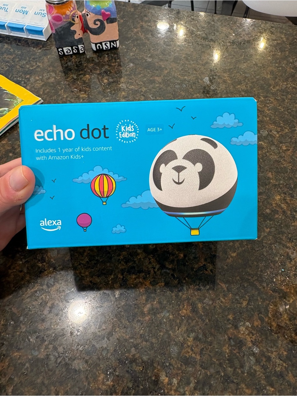 Amazon Echo Dot Kids Edition - Bright Blue Panda Design